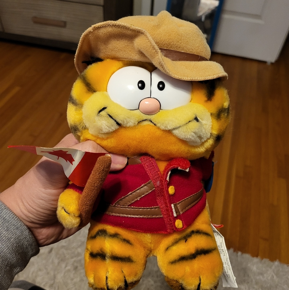 Garfield Plush Toy with Hat and Red Jacket
